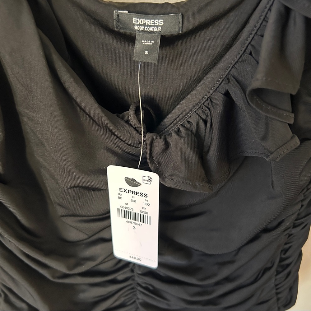 NWT Express Body Contour Ruched Ruffle Compression Tank - Picture 3 of 5